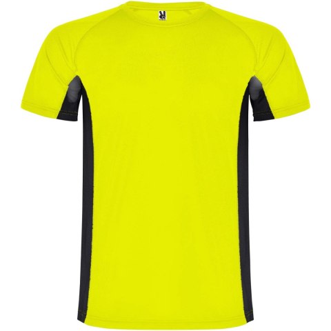 Shanghai sportowa koszulka dziecięca z krótkim rękawem fluor yellow, czarny (K65958YM)