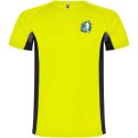 Shanghai sportowa koszulka męska z krótkim rękawem fluor yellow, czarny (R65958Y1)