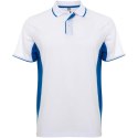 Montmelo koszulka polo unisex z krótkim rękawem biały, błękit królewski (R04218Q1)