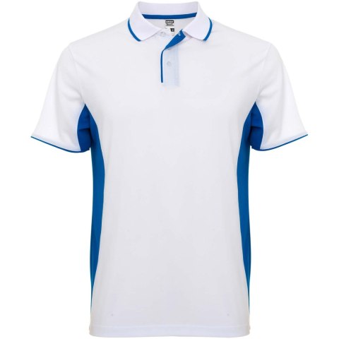 Montmelo koszulka polo unisex z krótkim rękawem biały, błękit królewski (R04218Q2)