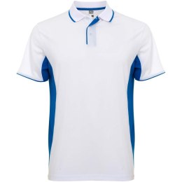 Montmelo koszulka polo unisex z krótkim rękawem biały, błękit królewski (R04218Q4)