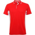 Montmelo koszulka polo unisex z krótkim rękawem czerwony, biały