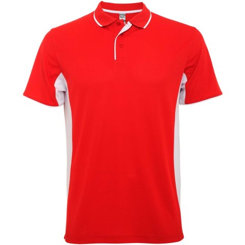 Montmelo koszulka polo unisex z krótkim rękawem czerwony, biały