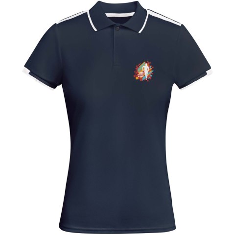 Tamil sportowa koszulka damska polo z krótkim rękawem navy blue, biały