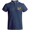 Tamil sportowa koszulka męska polo z krótkim rękawem navy blue, biały (R04028S3)