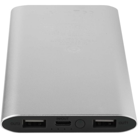 Juice bezprzewodowy powerbank o pojemności 8000 mAh Type-C z aluminium pochodzącego z recyklingu srebrny