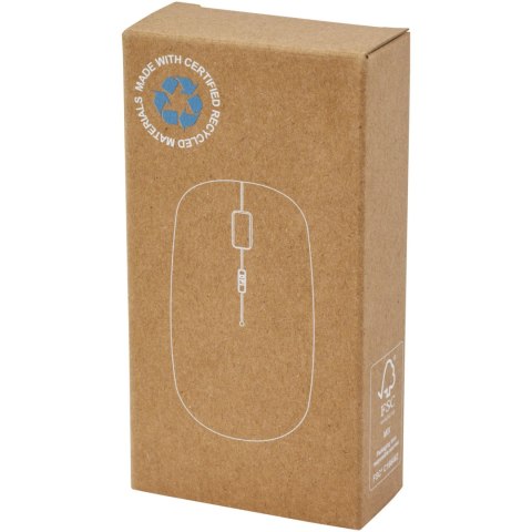 Menlo bezprzewodowa mysz z certyfikatem RCS wykonana z tworzyw sztucznych pochodzących z recyklingu biały