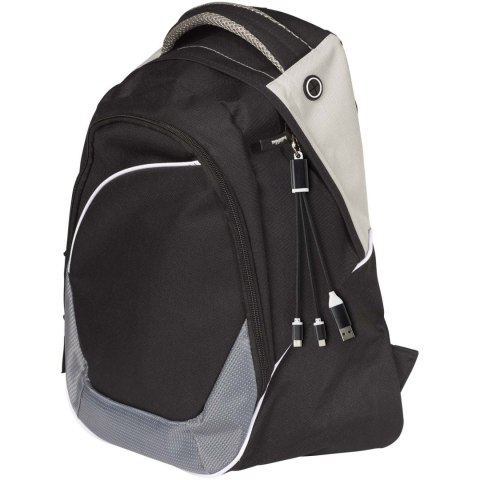 Metal kabel do ładowania 4 w 1 z aluminium z recyklingu z łańcuchem do kluczy czarny