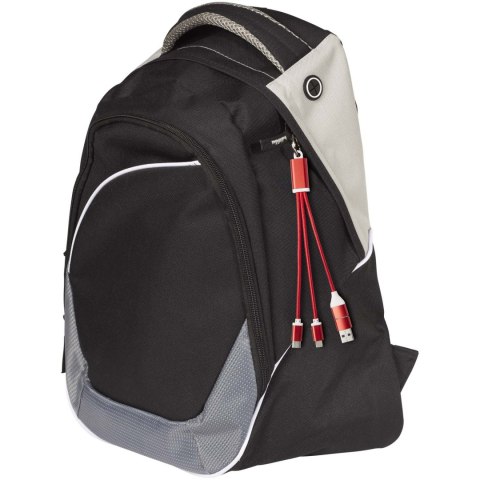 Metal kabel do ładowania 4 w 1 z aluminium z recyklingu z łańcuchem do kluczy czerwony