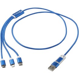 Versatile kabel do ładowania 5-1 z aluminium z recyklingu błękit królewski (12438653)