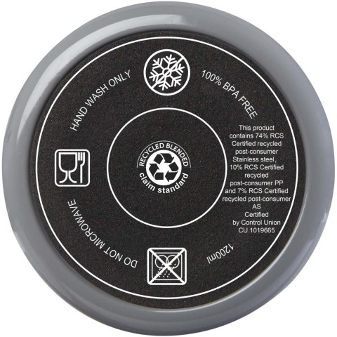 Melbourne kubek ze słomką z certyfikatem RCS 1200 ml szary