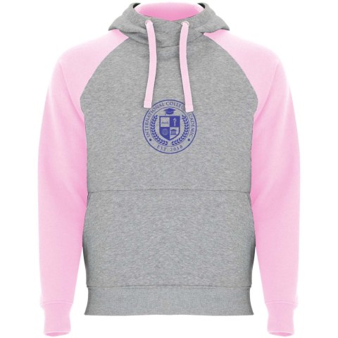 Badet dziecięca dwukolorowa bluza z kapturem szary melanż, jasnoróżowy