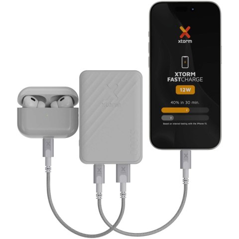 Xtorm Go2 powerbank 12 W 5000 mAh z szybkim ładowaniem biały