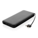 Power bank 10000 mAh Lockhart, zintegrowane kable