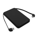 Power bank 5000 mAh ze zintegrowanymi kablami, adapter w komplecie | Presley