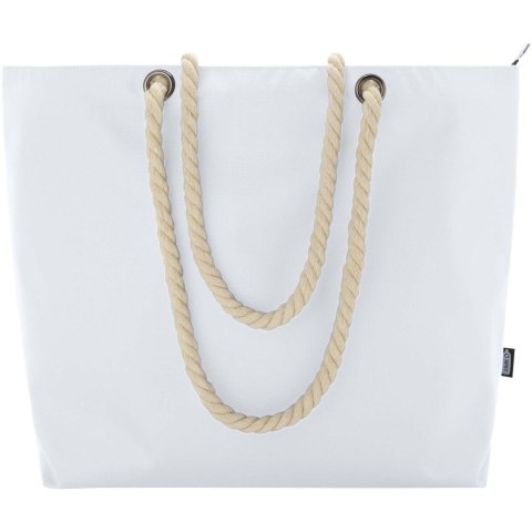 Panama torba termiczna na plażę z uchwytami ze sznurka wykonana z materiałów z recyklingu z certyfikatem GRS biały