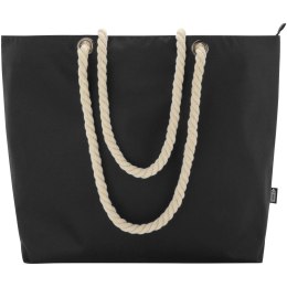 Panama torba termiczna na plażę z uchwytami ze sznurka wykonana z materiałów z recyklingu z certyfikatem GRS czarny