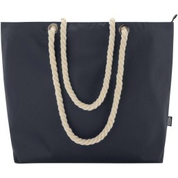 Panama torba termiczna na plażę z uchwytami ze sznurka wykonana z materiałów z recyklingu z certyfikatem GRS granatowy