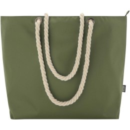 Panama torba termiczna na plażę z uchwytami ze sznurka wykonana z materiałów z recyklingu z certyfikatem GRS oliwkowy