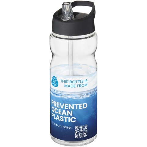Bidon H2O Eco o pojemności 650 ml z wieczkiem z dzióbkiem przezroczysty, czarny