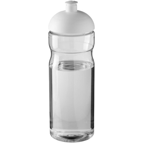 Bidon H2O Eco o pojemności 650 ml z wypukłym wieczkiem przezroczysty, biały