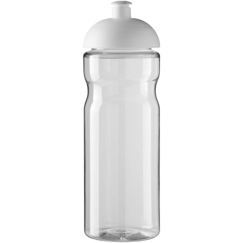 Bidon H2O Eco o pojemności 650 ml z wypukłym wieczkiem przezroczysty, biały