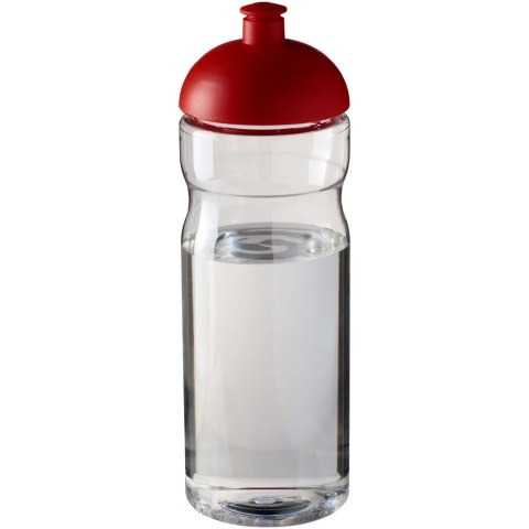 Bidon H2O Eco o pojemności 650 ml z wypukłym wieczkiem przezroczysty, czerwony