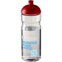 Bidon H2O Eco o pojemności 650 ml z wypukłym wieczkiem przezroczysty, czerwony