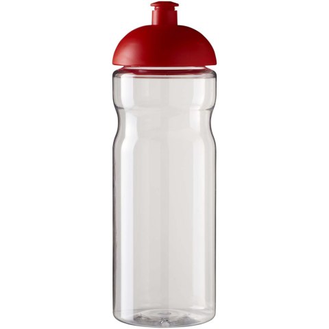 Bidon H2O Eco o pojemności 650 ml z wypukłym wieczkiem przezroczysty, czerwony