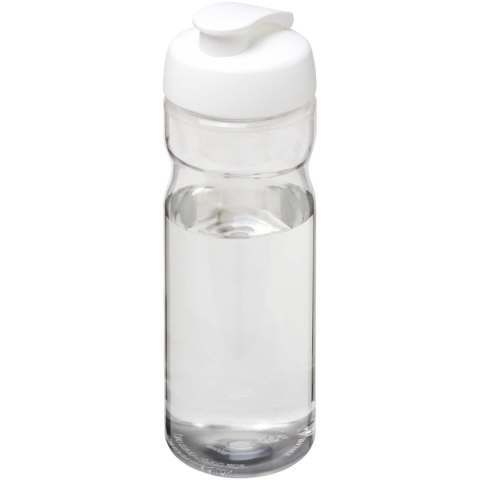 Bidon H2O Eco o pojemności 650 ml z wieczkiem zaciskowym przezroczysty, biały