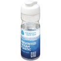 Bidon H2O Eco o pojemności 650 ml z wieczkiem zaciskowym przezroczysty, biały