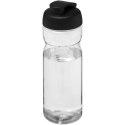 Bidon H2O Eco o pojemności 650 ml z wieczkiem zaciskowym przezroczysty, czarny