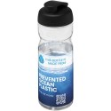 Bidon H2O Eco o pojemności 650 ml z wieczkiem zaciskowym przezroczysty, czarny