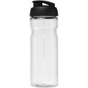 Bidon H2O Eco o pojemności 650 ml z wieczkiem zaciskowym przezroczysty, czarny