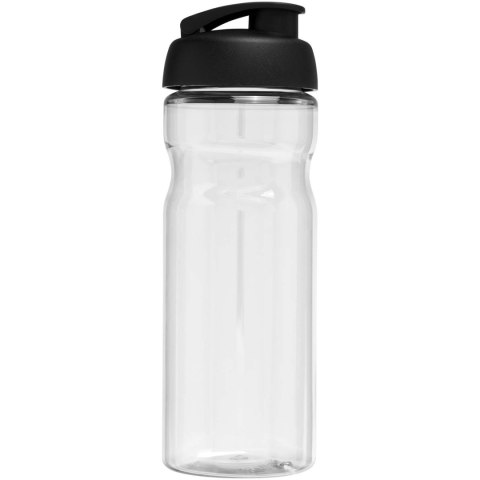 Bidon H2O Eco o pojemności 650 ml z wieczkiem zaciskowym przezroczysty, czarny