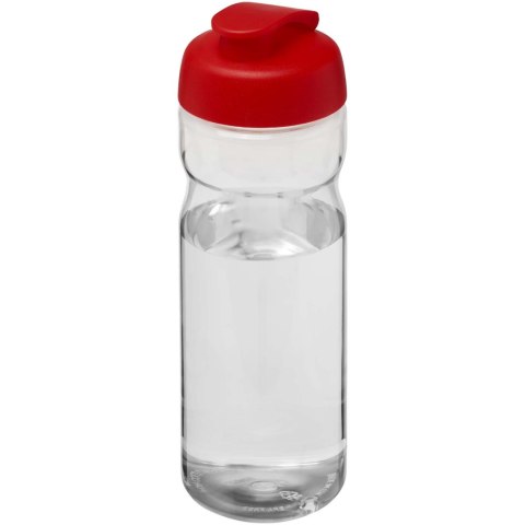 Bidon H2O Eco o pojemności 650 ml z wieczkiem zaciskowym przezroczysty, czerwony