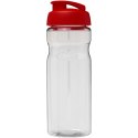 Bidon H2O Eco o pojemności 650 ml z wieczkiem zaciskowym przezroczysty, czerwony