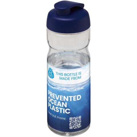 Bidon H2O Eco o pojemności 650 ml z wieczkiem zaciskowym przezroczysty, niebieski
