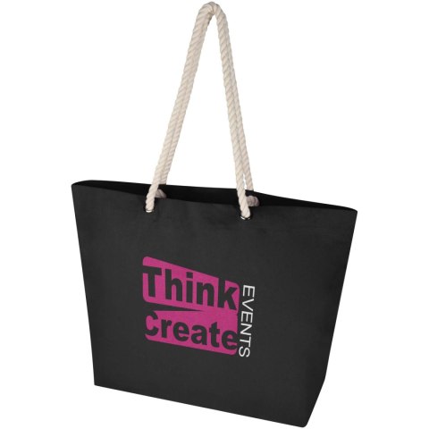 Florida torba plażowa o gramaturze 270 g/m² wykonana z materiałów z recyklingu z certyfikatem GRS 18L czarny, czarny