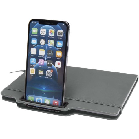 Nexus notatnik A5 w twardej okładce z długopisem i ołówkiem szary