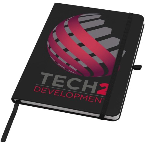 Teak notatnik A5 z twardą okładką z materiałów z recyklingu i stronami w linie czarny