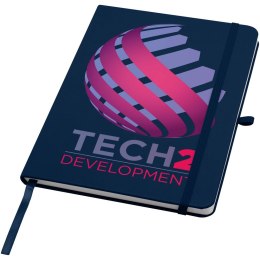 Teak notatnik A5 z twardą okładką z materiałów z recyklingu i stronami w linie granatowy