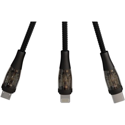 SCX.design C50 kabel szybkiego ładowania 5 w 1 o mocy 100 W/5 A z wyświetlaczem cyfrowym czarny