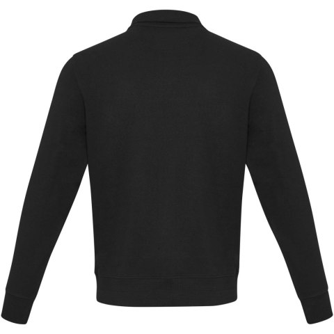 Tin sweter unisex Aware™ z materiałów z recyklingu z zamkiem błyskawicznym na 1/4 długości czarny
