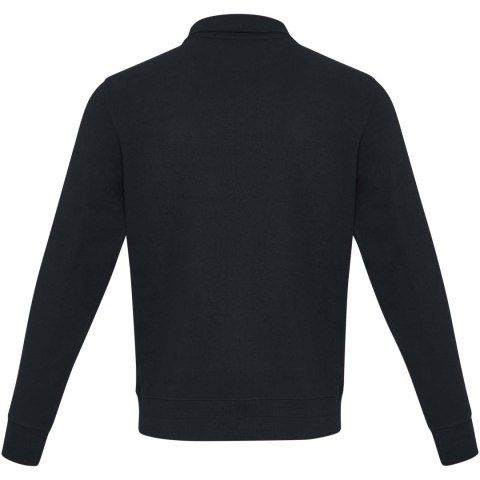 Tin sweter unisex Aware™ z materiałów z recyklingu z zamkiem błyskawicznym na 1/4 długości granatowy