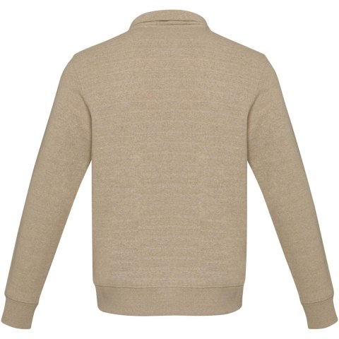 Tin sweter unisex Aware™ z materiałów z recyklingu z zamkiem błyskawicznym na 1/4 długości oatmeal