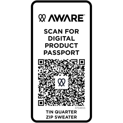 Tin sweter unisex Aware™ z materiałów z recyklingu z zamkiem błyskawicznym na 1/4 długości granatowy