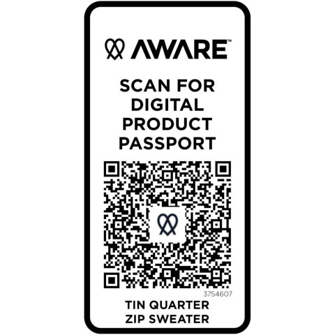 Tin sweter unisex Aware™ z materiałów z recyklingu z zamkiem błyskawicznym na 1/4 długości oatmeal