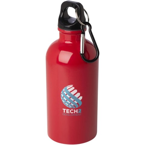 Oregon butelka na wodę o pojemności 400 ml z karabińczykiem wykonana ze stali nierdzewnej z jednowarstwową ścianką z certyfikate