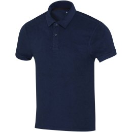 Koszulka polo Akoya, unisex, z materiału frotte z recyklingu granatowy